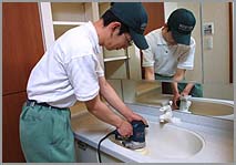 洗面化粧台フッ素コート